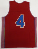 Syracuse Nationals Dolph Schayes Autographed Red Jersey HOF 1972 Beckett BS30063