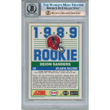 Deion Sanders Autographed 1989 Score #246 Trading Card HOF Beckett 42762