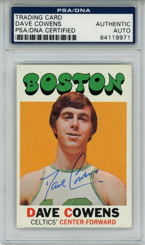 Dave Cowens Autographed/Signed 1971 Topps #47 Trading Card PSA Slab 43809
