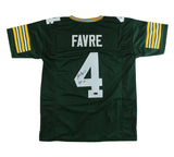 Brett Favre Signed Green Bay Custom Green Jersey With "HOF 16" Inscription