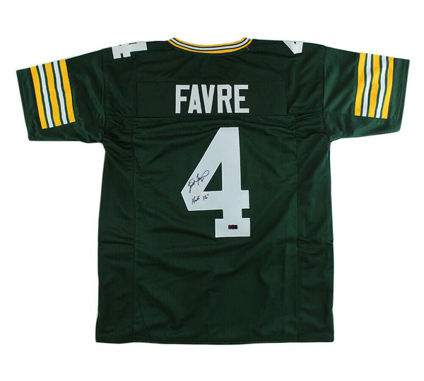 Brett Favre Signed Green Bay Custom Green Jersey With "HOF 16" Inscription