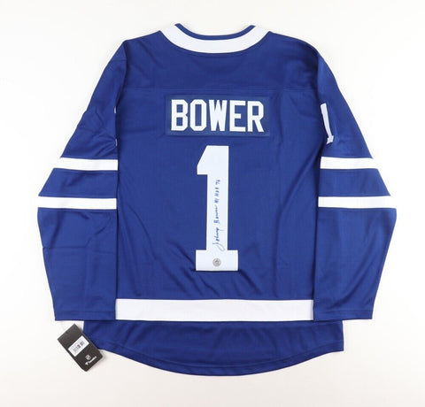 Johnny Bower Signed Toronto Maple Leafs Fanatics Jersey "HOF '76" (AJ's COA)