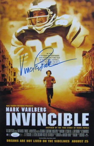 Vince Papale Eagles Autographed/Signed 11x17 Invincible Photo/Poster JSA 154261