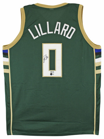 Damian Lillard Authentic Signed Green Pro Style Jersey Autographed BAS Witnessed