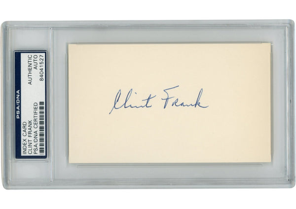 Clint Frank Autographed/Signed Yale Bulldogs Index Card Slabbed PSA 54895