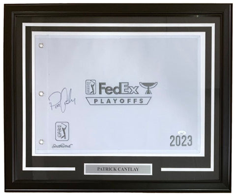 Patrick Cantlay Signed Framed 2023 PGA FedEx Cup Playoffs Golf Flag JSA