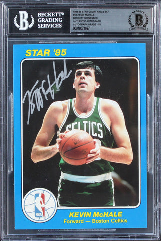 Celtics Kevin McHale Signed 1984 Star Court Kings 5x7 #42 Card Auto 10! BAS Slab