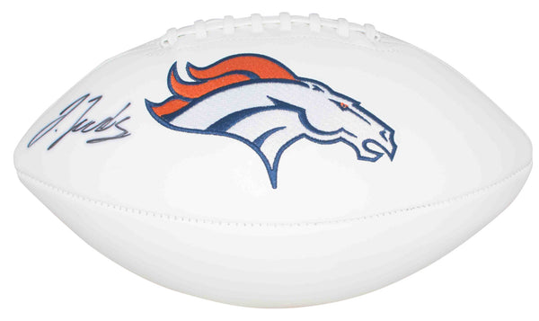 JERRY JEUDY SIGNED AUTOGRAPHED DENVER BRONCOS WHITE LOGO FOOTBALL BECKETT