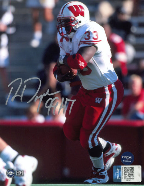Ron Dayne Signed Wisconsin Badgers 99 Heisman 8x10 Photo Beckett 40650