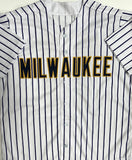 Brewers Manager PAT MURPHY Signed Custom Replica Pnstripe Jersey AUTO - JSA