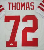 Badgers JOE THOMAS Signed Custom Replica White Jersey AUTO - Browns HOF'er - JSA