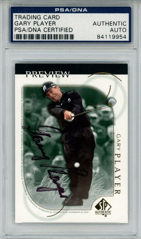 Gary Player Signed 2001 Upper Deck SP Preview #14 Trading Card PSA Slab 43803