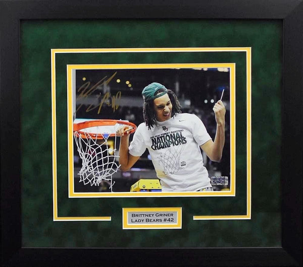 BRITTNEY GRINER AUTOGRAPHED BAYLOR BEARS FRAMED 8x10 PHOTO COA