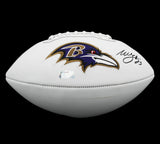 Willis McGahee Signed Baltimore Ravens Embroidered White NFL Football