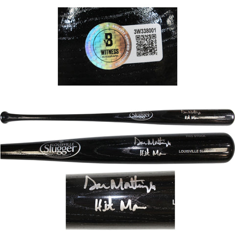 Don Mattingly Autographed New York Yankees LS Bat Hit Man Insc Beckett 59160