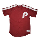 Mike Schmidt Autographed Phillies Nike Red Cooperstown Jersey Beckett Witnessed