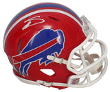 Stefon Diggs Autographed Bills 1987-2001 Throwback Mini Speed Helmet Beckett