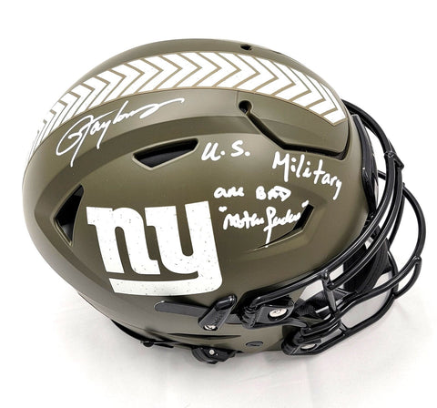 Lawrence Taylor Signed Giants STS Speed Flex Helmet U.S. Military Are Bad MF
