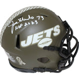 Joe Klecko Autographed/Signed New York Jets Salute Mini Helmet Beckett 43018