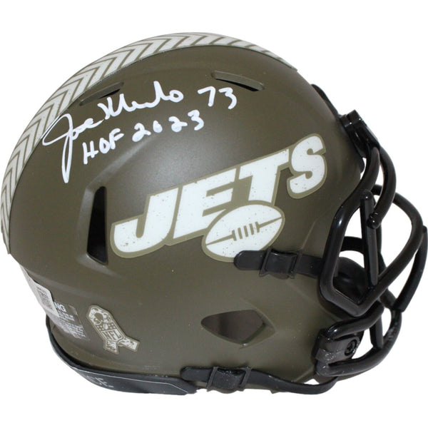 Joe Klecko Autographed/Signed New York Jets Salute Mini Helmet Beckett 43018