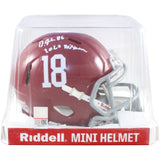 Devonta Smith Autographed Alabama Crimson Tide Mini Helmet Beckett W 58589
