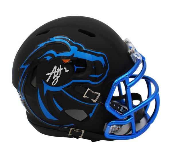 Ashton Jeanty Signed Boise State Broncos Speed Black NCAA Mini Helmet