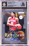 76ers Julius Erving Signed 2019 Panini Prizm Fearless #17 Card BAS Slabbed
