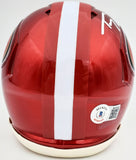 TREY LANCE AUTOGRAPHED 49ERS FLASH RED SPEED MINI HELMET BECKETT QR 197093