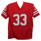 Ron Dayne Autographed/Signed College Style Red XL Jersey 99H Beckett 39307
