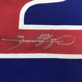 Framed Autographed/Signed Sammy Sosa 35x39 Chicago Blue Jersey JSA COA
