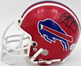 Jim Kelly Autographed Buffalo Bills Red Mini Helmet Beckett BAS QR #BS30080