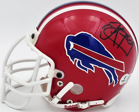 Jim Kelly Autographed Buffalo Bills Red Mini Helmet Beckett BAS QR #BS30080