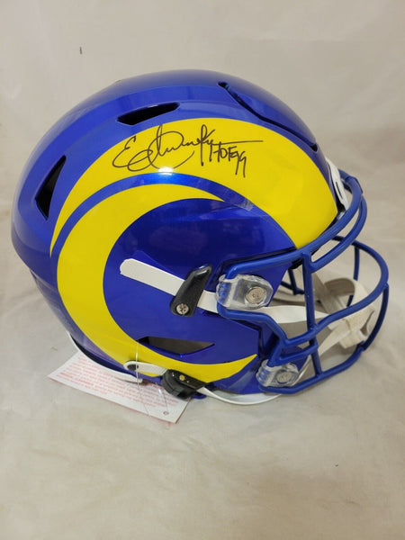 ERIC DICKERSON "HOF 99" SIGNED LOS ANGELES RAMS SPEEDFLEX HELMET BECKETT QR
