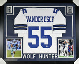 Leighton Vander Esch Signed Dallas Cowboys 35x43 Custom Framed Jersey (JSA COA)