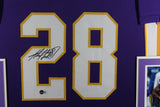 Adrian Peterson Signed Pro Style Framed Purple XL Jersey BAS 40142