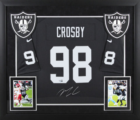 Raiders Maxx Crosby Authentic Signed Black Nike Game Framed Jersey Fanatics