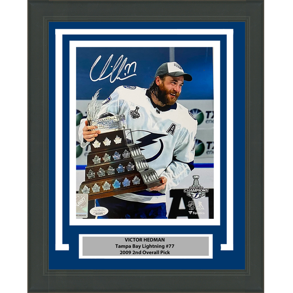 Framed Autographed/Signed Victor Hedman Tampa Bay Lightning 8x10 Photo JSA COA