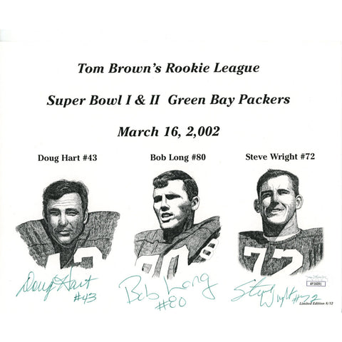 Doug Hart Bob Long Steve Wright Signed Green Bay Packers 8x10 Photo JSA 55121