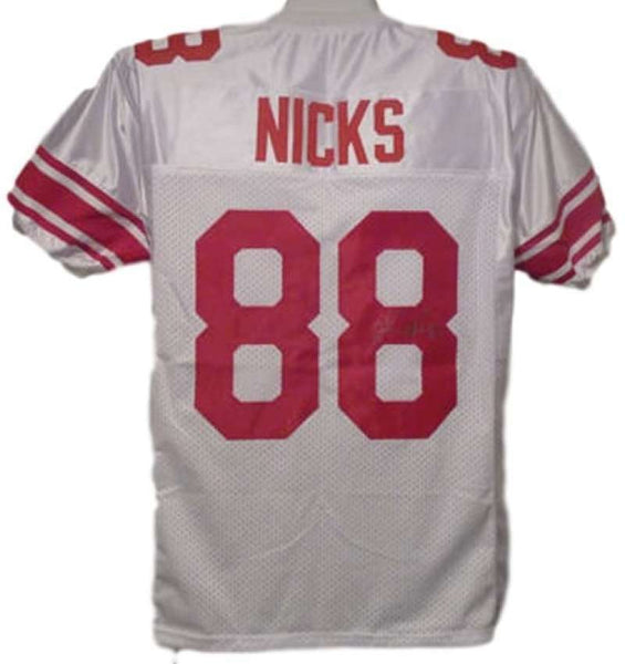 Hakeem Nicks Autographed/Signed Pro Style White XL Jersey DEN 12581