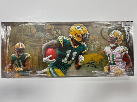 Packers JAYDEN REED Signed 13x31 Stretched Panoramic Canvas Collage AUTO - BAS