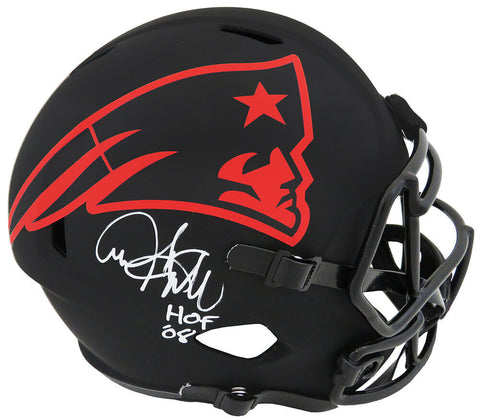 Andre Tippett Signed Patriots Eclipse Riddell F/S Rep Helmet w/HOF'08 - (SS COA)