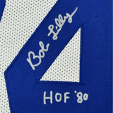 Framed Signed Bob Lilly HOF 80 35x39 Dallas White Jersey JSA COA
