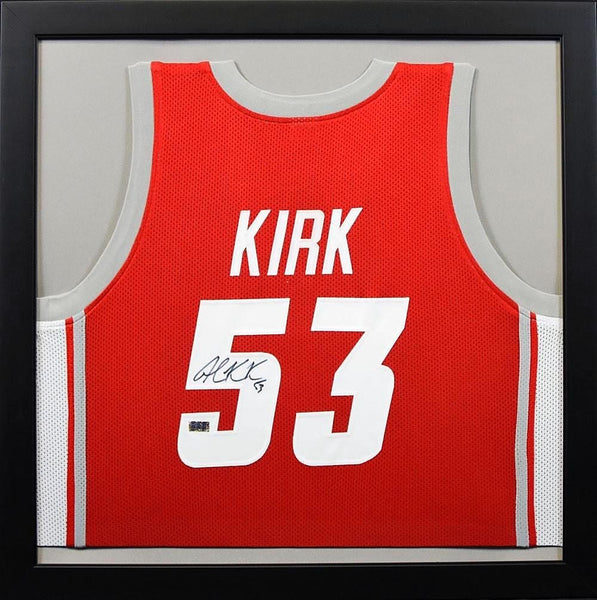 ALEX KIRK SIGNED NEW MEXICO LOBOS #53 RED BASKETBALL FRAMED JERSEY COA