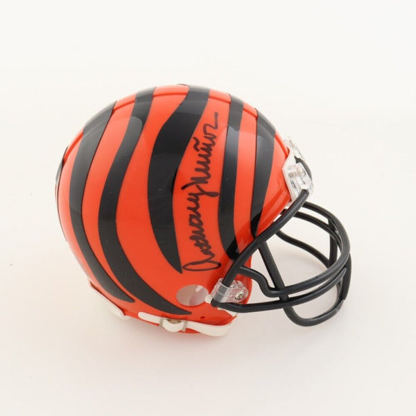 Anthony Munoz Signed Cincinnati Bengal Mini Helmet (Leaf Authentic) 1998 NFL HOF