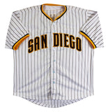 Fernando Tatis Jr. Signed White Pinstripe Pro Style Jersey BAS Witness #WR87464