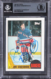Rangers John Vanbiesbrouck Authentic Signed 1987 Topps #36 Card BAS Slabbed