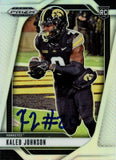 Kaleb Johnson Autographed 2025 Panini Silver Prizm #38 Card Beckett 57002