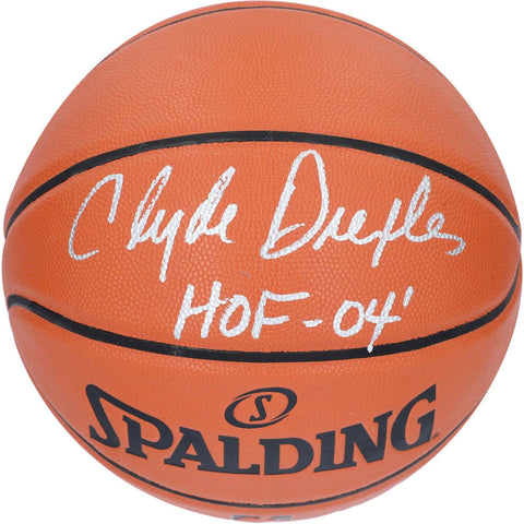 Clyde Drexler Houston Rockets Spalding I/O Basketball w/HOF 04 Insc