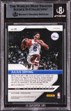 76ers Julius Erving Signed 2018 Panini Prizm Prizms Silver #95 Card BAS Slabbed