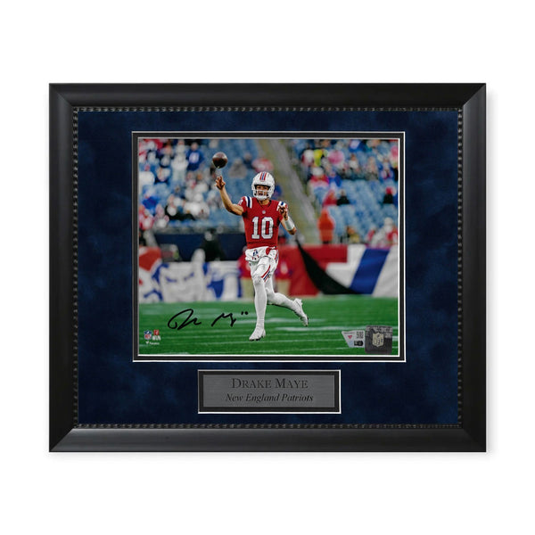 Drake Maye Patriots Signed Autographed 8x10 Photo Framed to 11x14 Fanatics